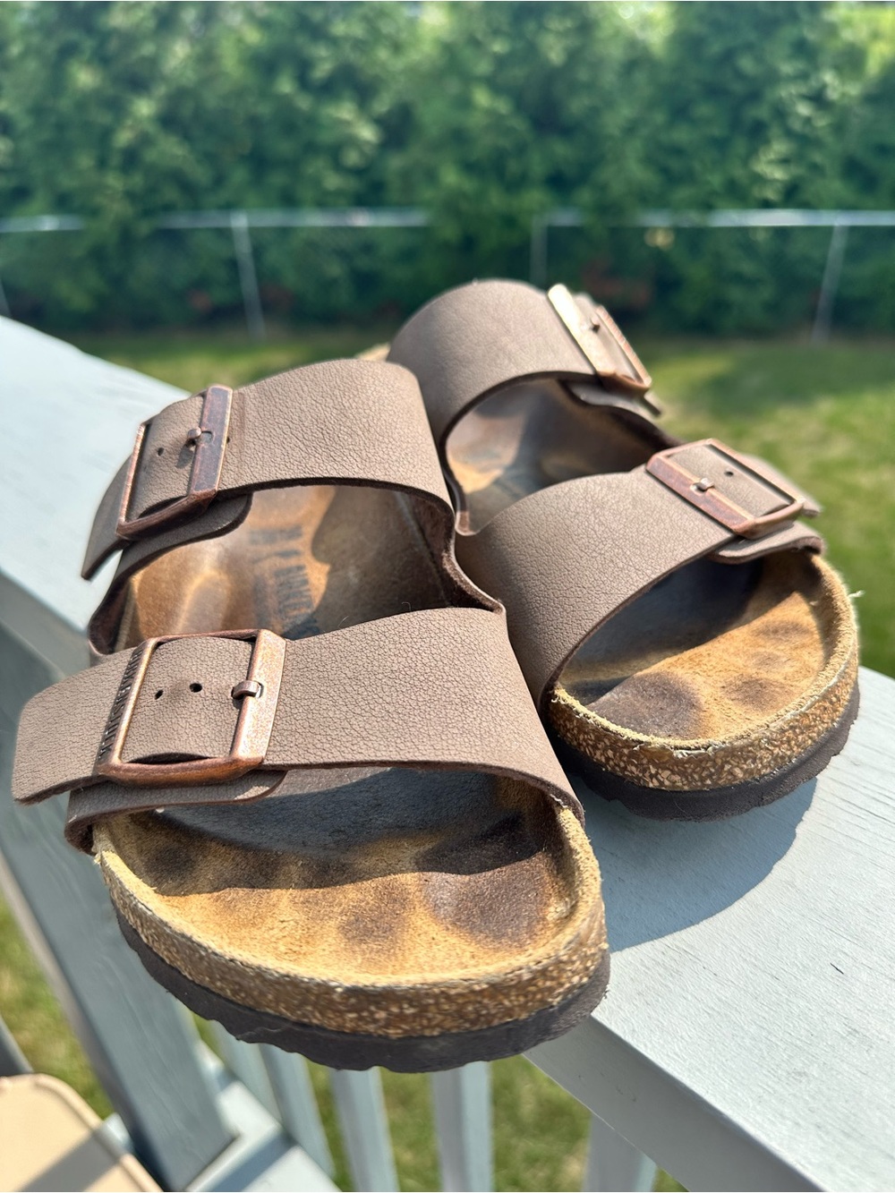 Birkenstock | Arizona Oiled Leather Tobacco Brown Two Strap Sandals | Size 39 - Picture 6 of 15